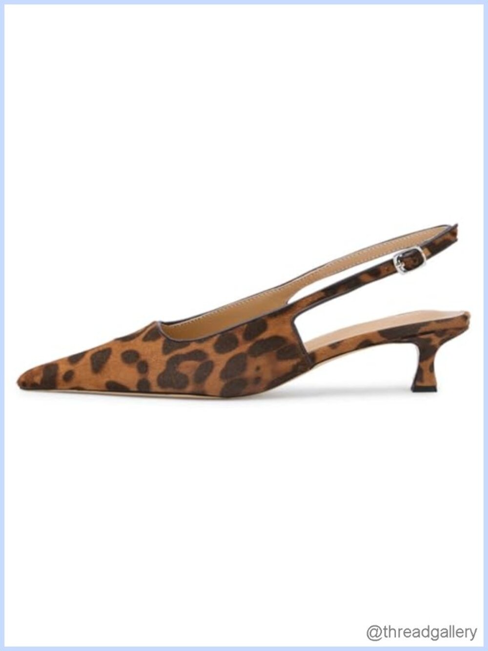 Slingback Kitten Heels Pointed Toe Low Heel Pumps Synthetic Suede Buckle